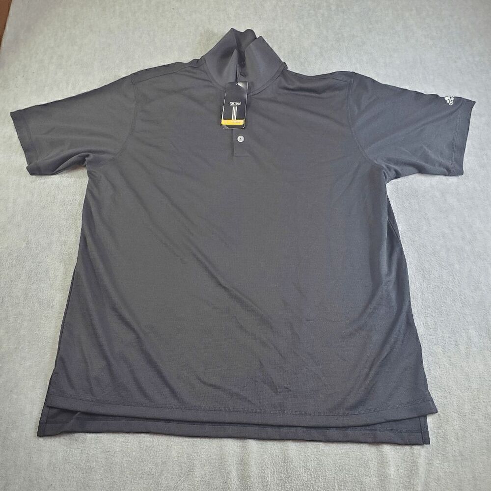 Adidas Polo Mens XL Black Golf A170 Climalite Solid Shirt